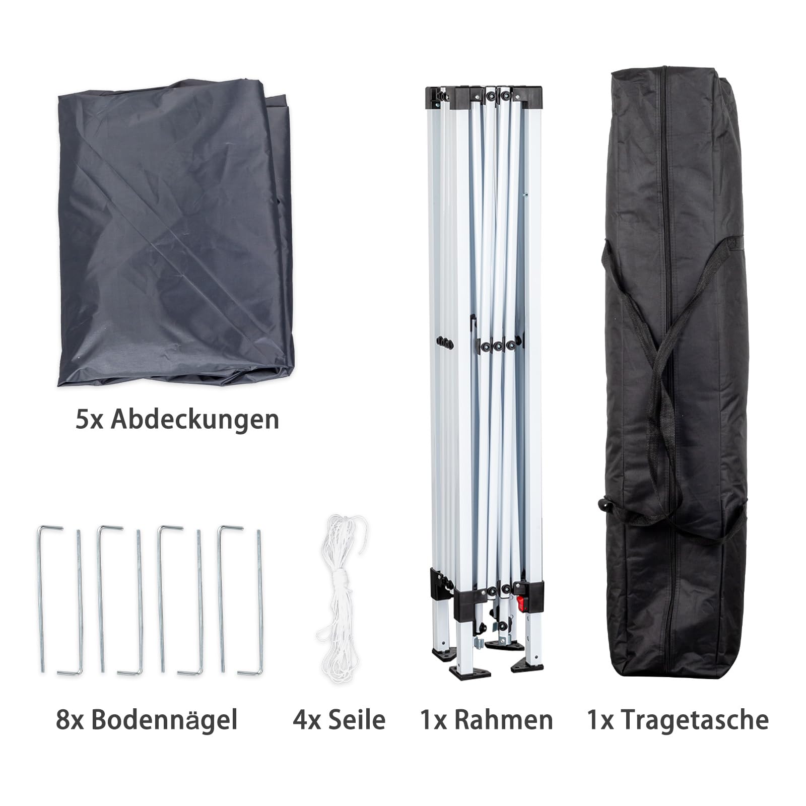 Pavillon 3x3m Pop-Up Faltpavillon,Wasserdicht Winterfest,Höhenverstellbar,Belüftungssystem,Stahlgestell UV-Schutz 50+,mit 4 Seitenwänden & 4 Sandsäcken,Für Garten,Camping,Party (Anthrazit)