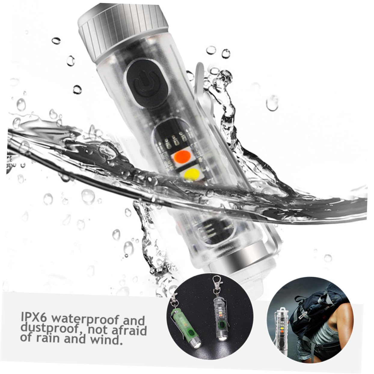 BESPORTBLE 2pezzi Torcia Led Mini Ricaricabile Luce Portachiavi Regolabile Per Esterni Modalità Di Illuminazione Design Compatto e Leggero Per Campeggio e Emergenze