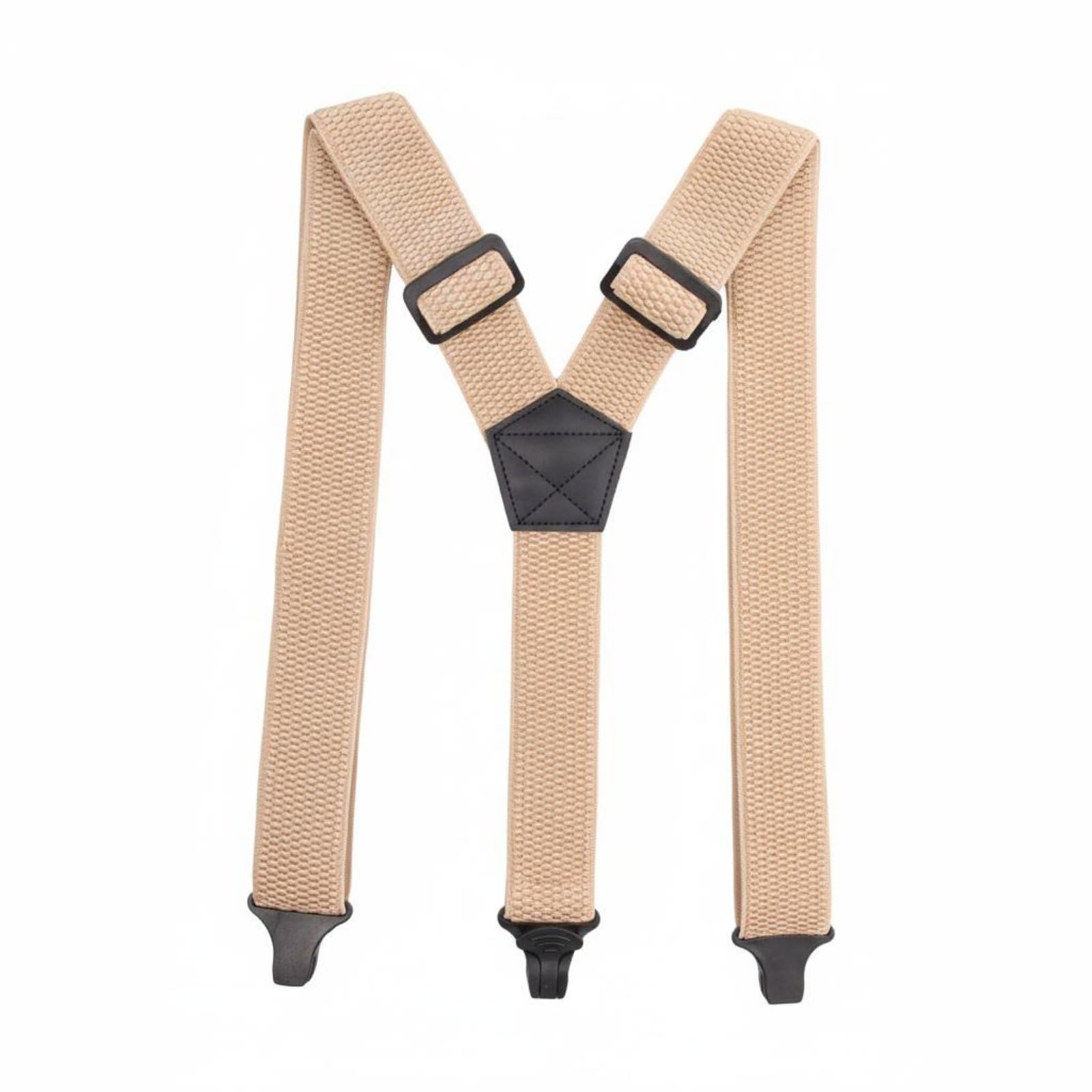 All-Day Comfort Elastic Suspenders with 3 Clips Outdoor Hiking Suspenders for Hikers, Workers, Light Khaki-image-40