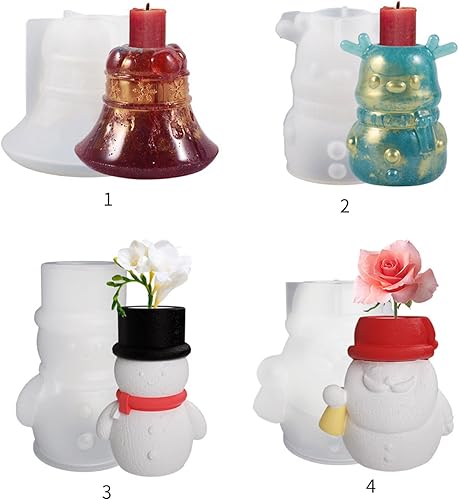Miniatura 6 de Moldes de Navidad de silicona para campanas de alce de Navidad, molde para hacer jabón de yeso, caja de almacenamiento, molde para suculentas,