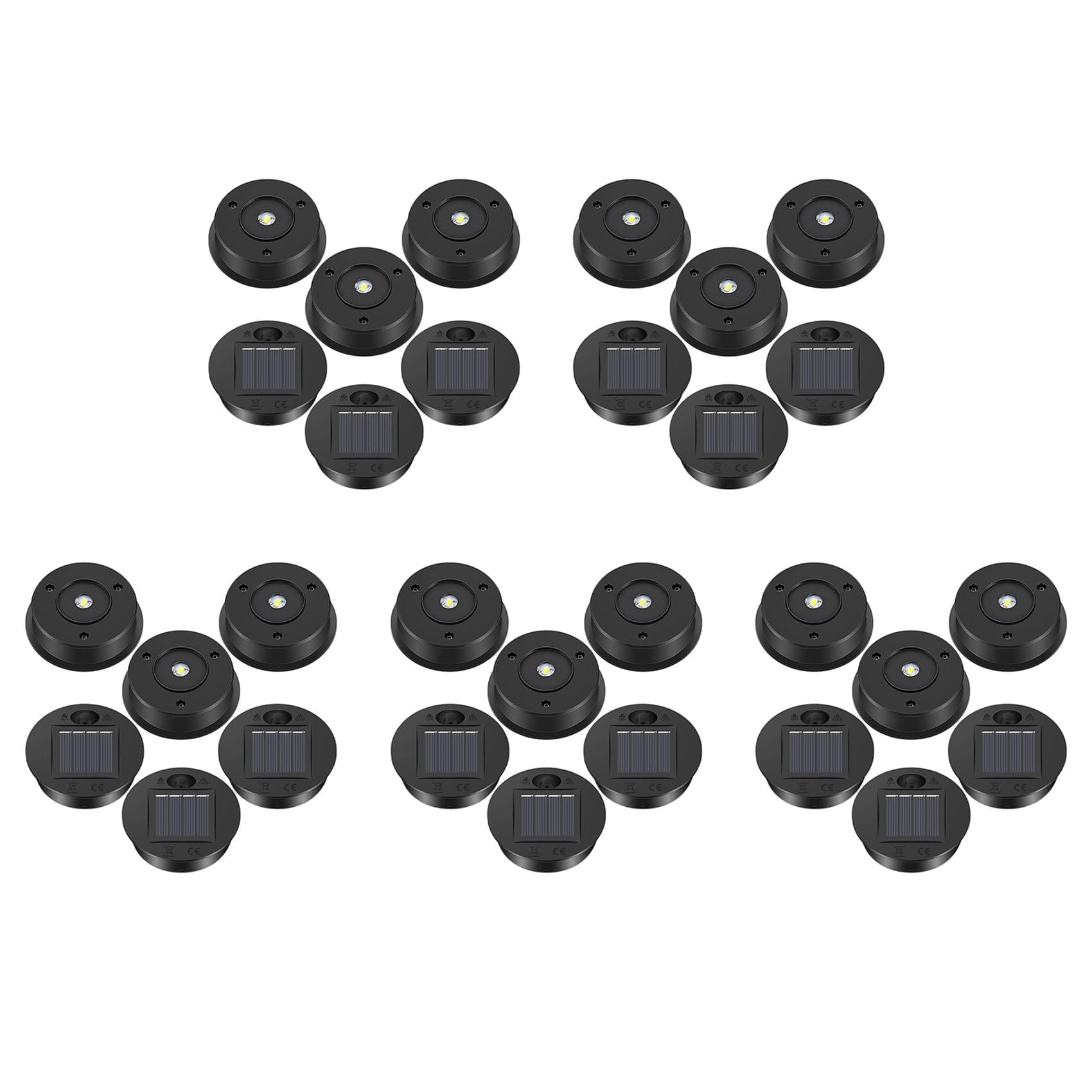 Hndhbfgrt 30 Pcs Solar Lights Replacement Top 7 Lumens Solar Lantern Parts LED Solar Panel Lantern Lid Lights for Outdoor Hanging