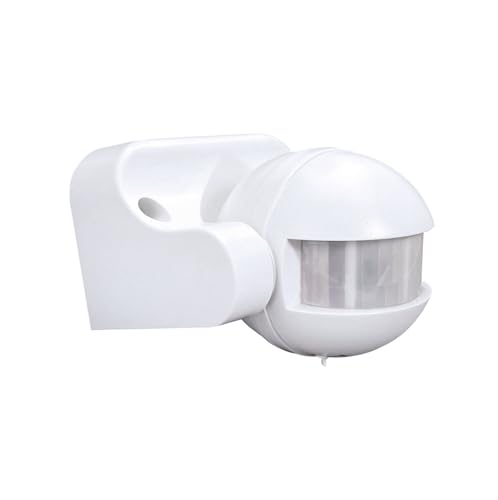 Détecteur de Mouvement Infrarouge Blanc, IP44, portée 12m, Angle Detect. 180°, Garantie 3 Ans - Tibelec
