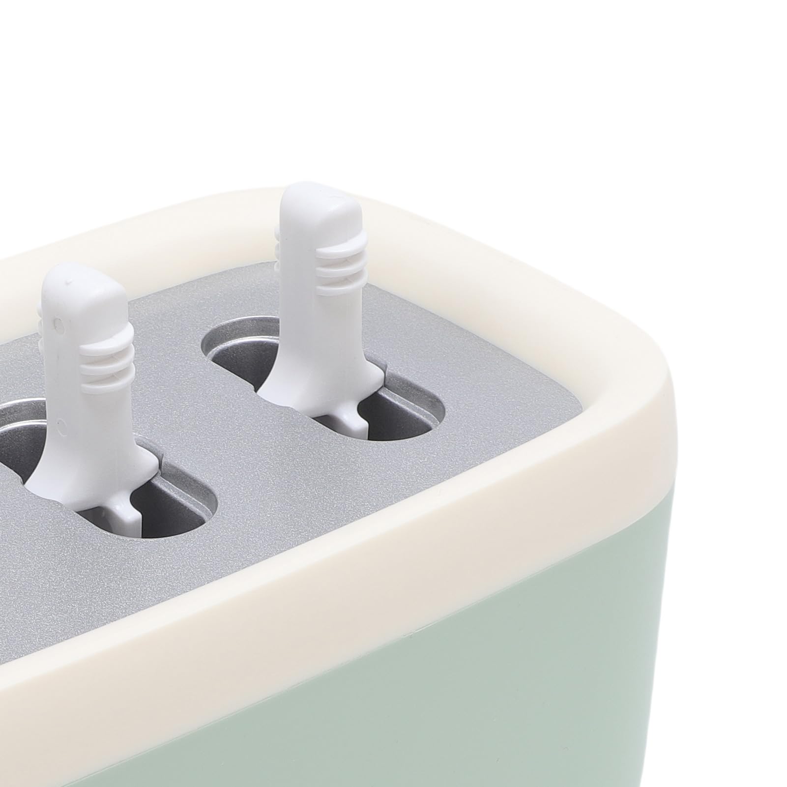 Pongnas Macchina per il Ghiaccio – Macchina per il Ghiaccio Riutilizzabile in Lega di Alluminio a 3 cavità con 6 Bastoncini e Imbuto per Gelato Fatto in Casa, Yogurt e Snack Estivi Fai-da-te (GREEN)