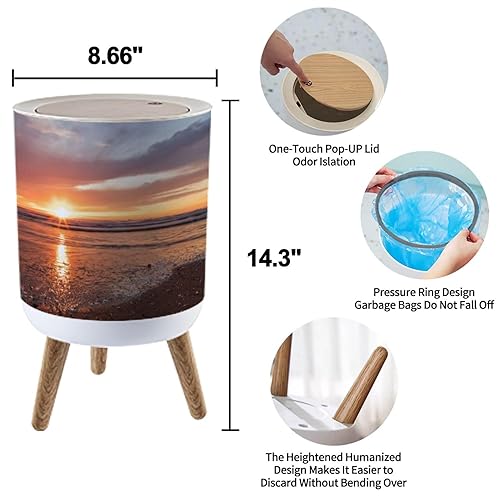 Miniatura 3 de Cubo de basura pequeño con tapa para baño, cocina, oficina, pañal, dormitorio, basura, cesta de basura a prueba de perros, bonita decoración