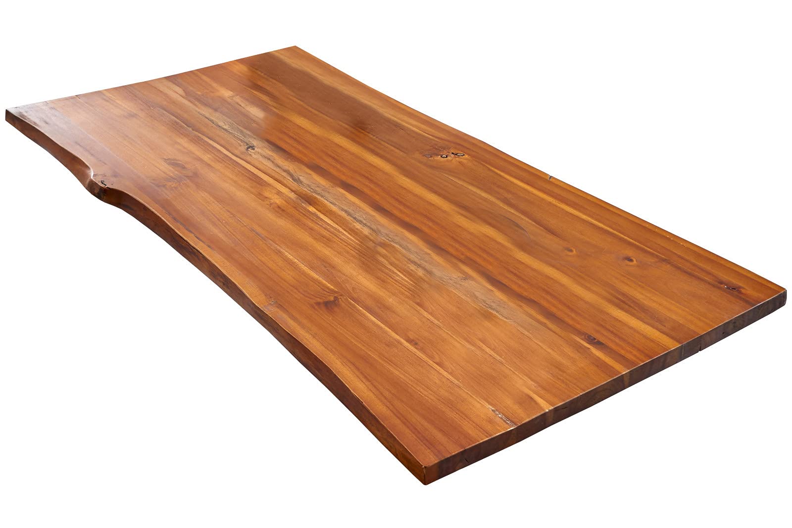 SAM Tischplatte Esra 160x85 cm, cognacfarben, Akazie massiv, 26 mm, stilvolle Baumkanten-Platte, pflegeleichtes Unikat