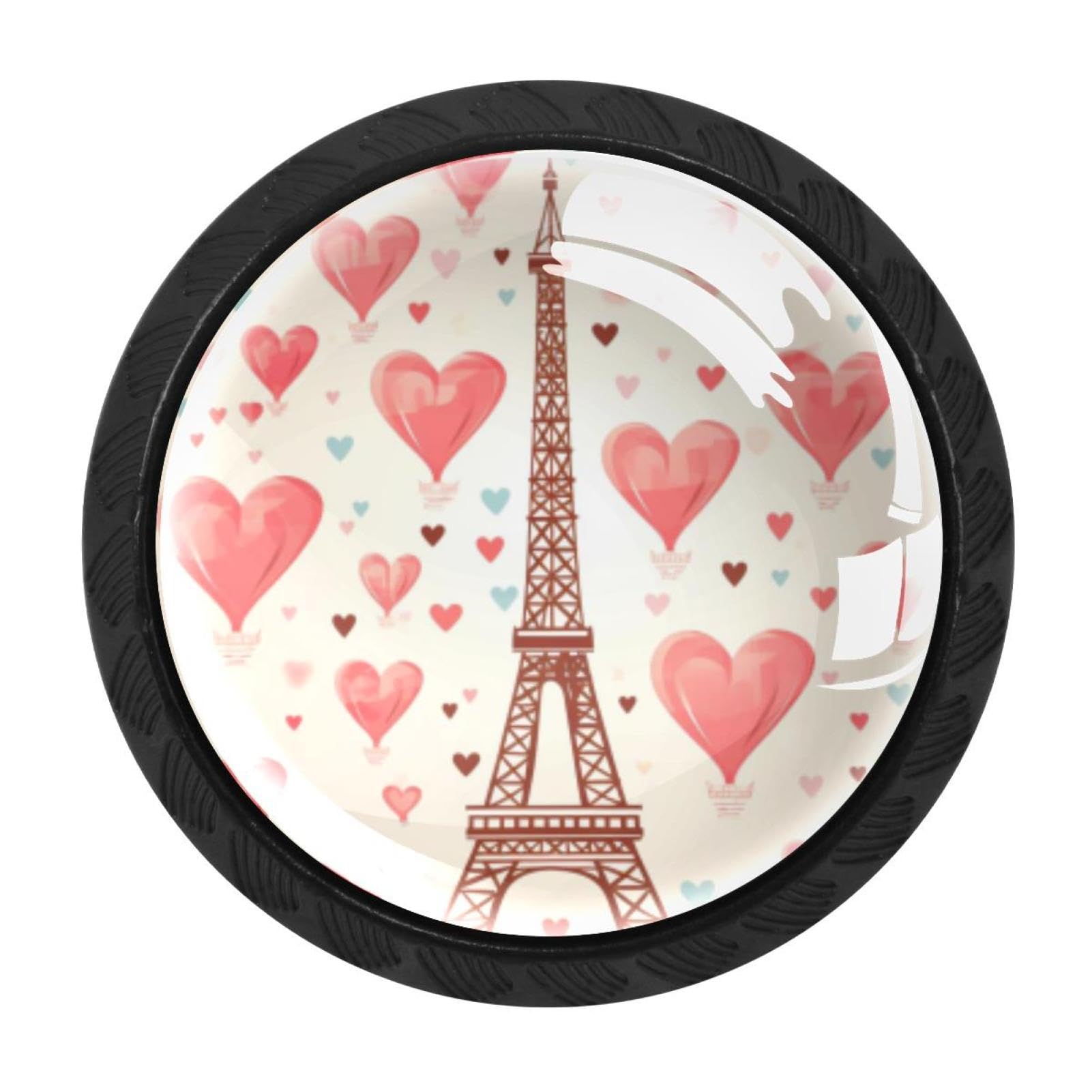 Chenzzzz Multicolored 12 4 Pack Black Eiffel Tower Valentine's Day Kitchen Handles, Cabinet Pulls Hardware For Cupboard Drawer Knobs Dresser Pulls