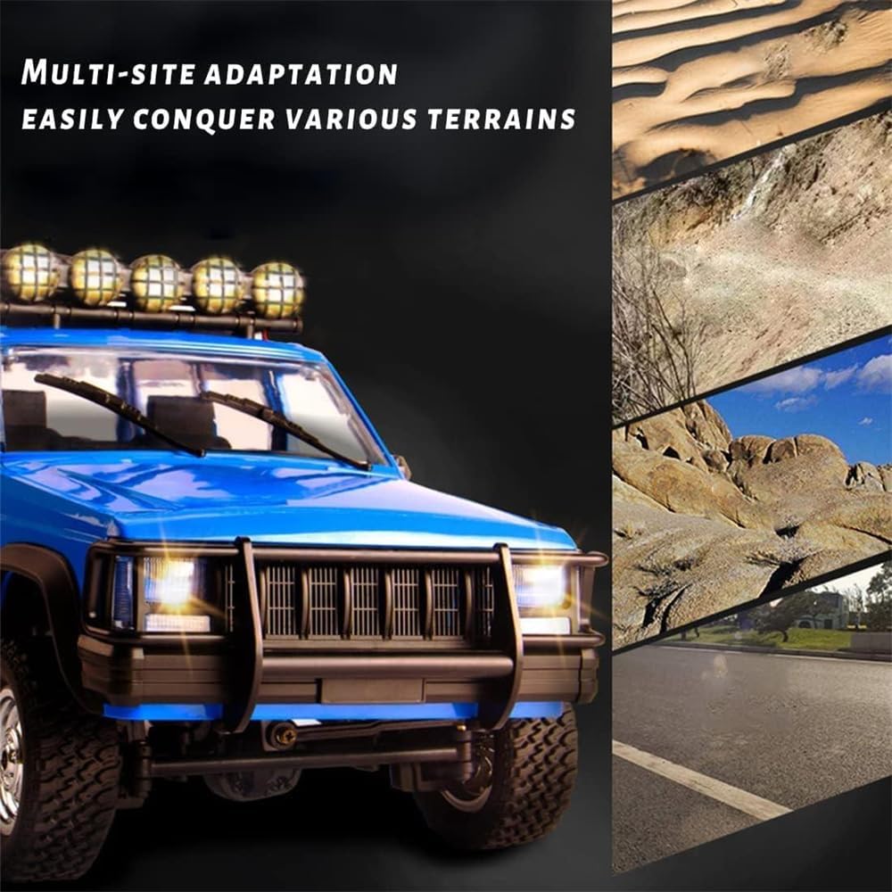 Skala 1:12 4wd All-terrain Off-road Rc Car Ze światłami Led I Gumowymi Oponami, Samochód Do Wspinaczki Z Pilotem Zdalnego Sterowania Z Pięknym Wnętrzem