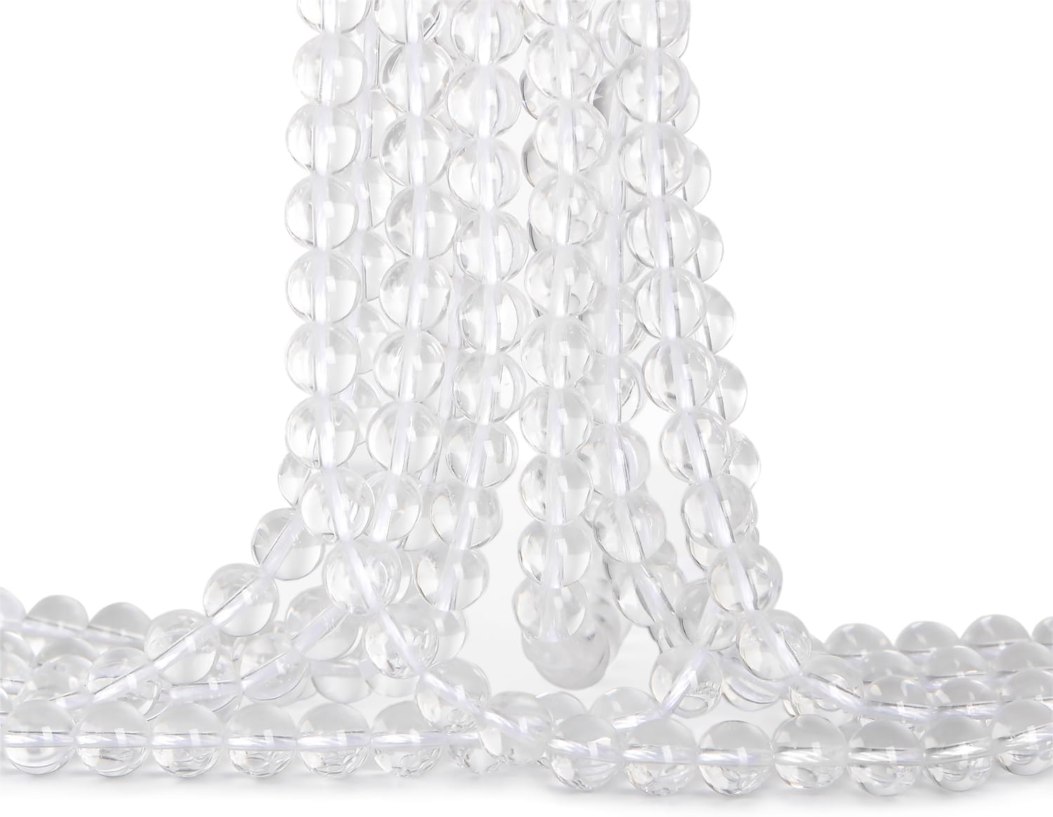 Natural Stone Genuine Stones DIY Clear Quartz Crystals Round Beads 8mm 100pcs Beading Loose Gemstone Hole Size 1mm Charm Smooth Beads for Bracelets Necklaces Earrings (Clear Quartz Crystals 8mm) - Image 4