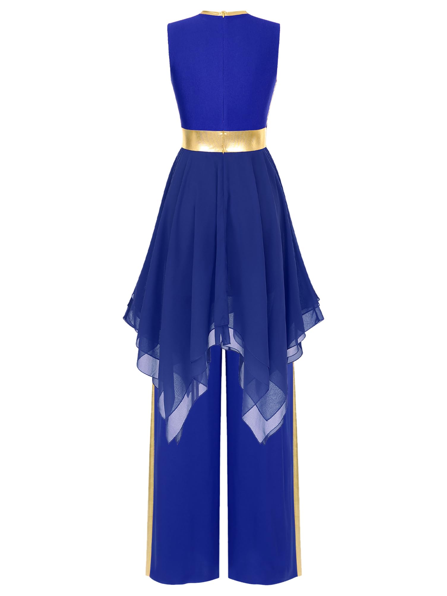 Aislor Vestido De Danza Cristiana para Mujer Vestido De Baile Irregular + Pantalones De Danza Cintura Elástica Ropa De Baile Litúrgica