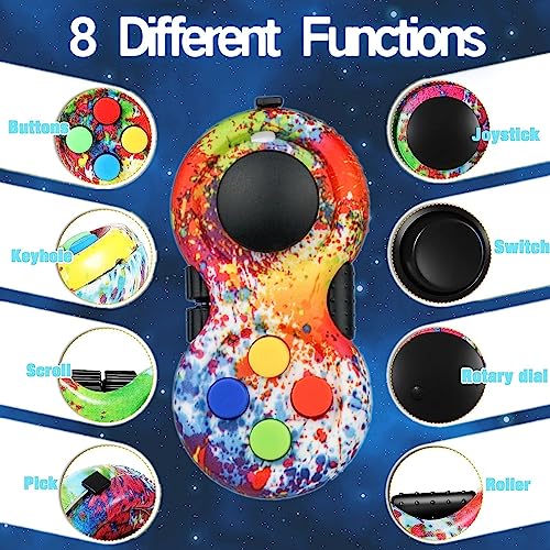 Steemjoey 2Pcs Anti-Stress Würfel Spielzeug, Fidget Toy Cube, Fidget Pad Controller zum Stressaubbau bei Nervösität für ADD, ADHS, Autismus, Teenager, Kinder, Erwachsene (Farbe)