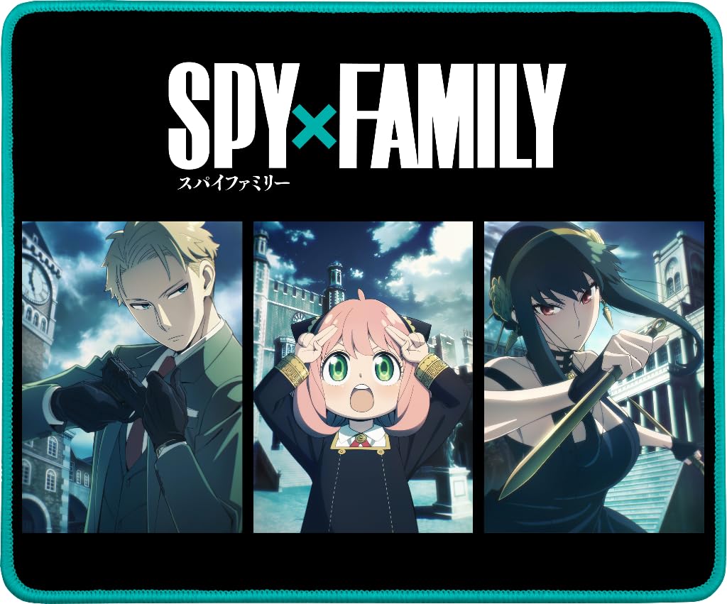 Konix Spy x Family Gaming-Mauspad 32 x 27 cm - rutschfeste Mikrofaseroberfläche - Gummi - Schwarz und Blau