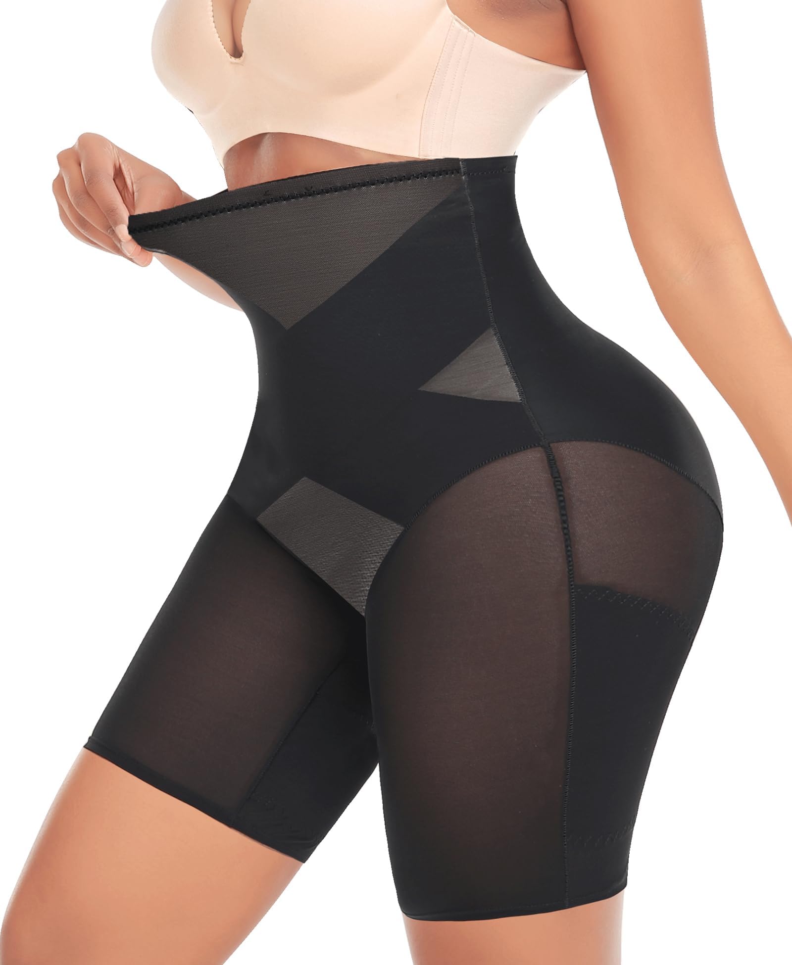 Butt Lifter Panties for Women Padded Underwear Seamless Hip Pads Enhancer Shapewear Booty Lifting Panty, #1 Black-cross Basic, Large