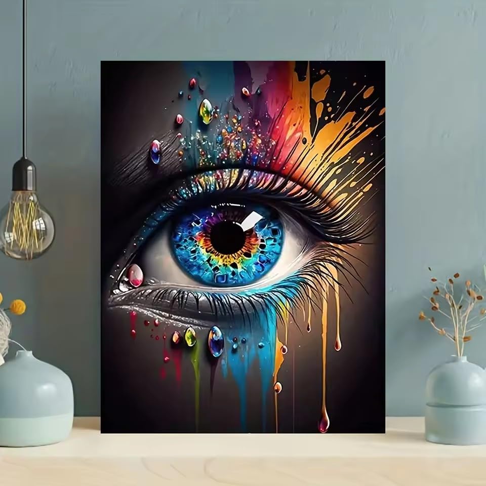 Tableau abstrait d'yeux impression HD ZHUOYA toile 30x50cm sans cadre