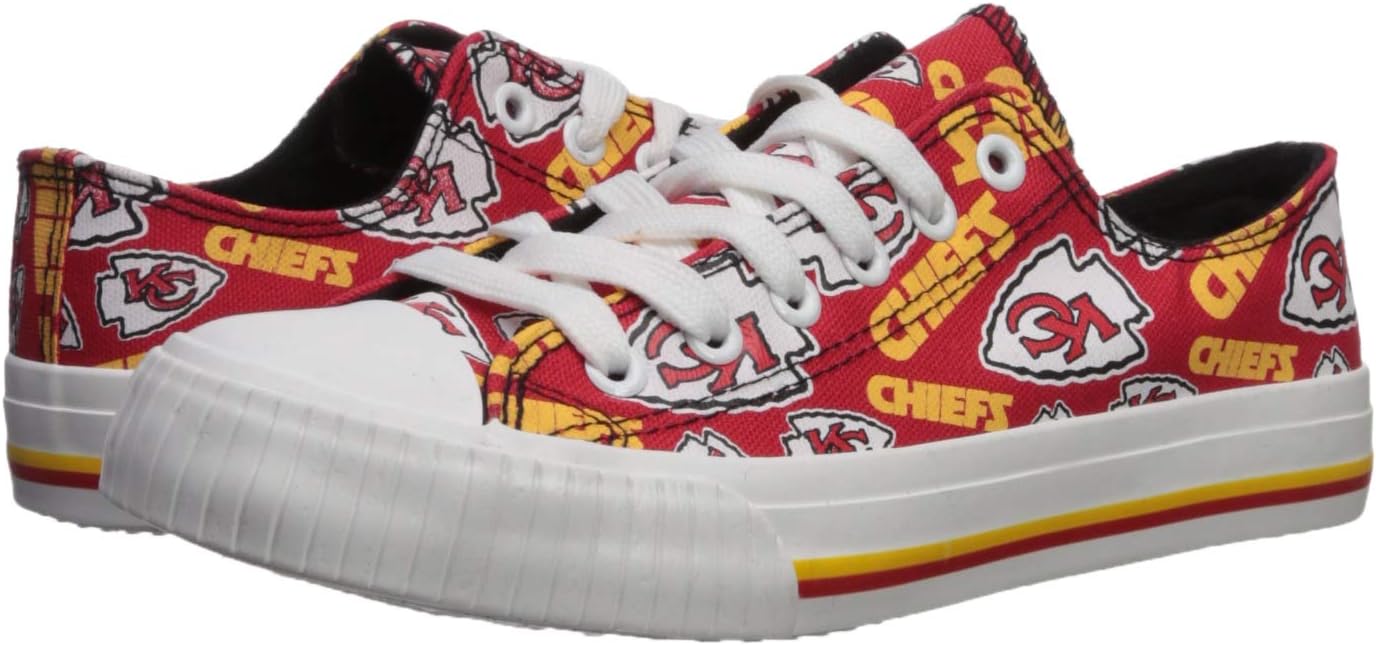 FOCO Kansas City Chiefs NFL Womens Low Top Repeat Print Canvas Shoes - 10 - Image 6