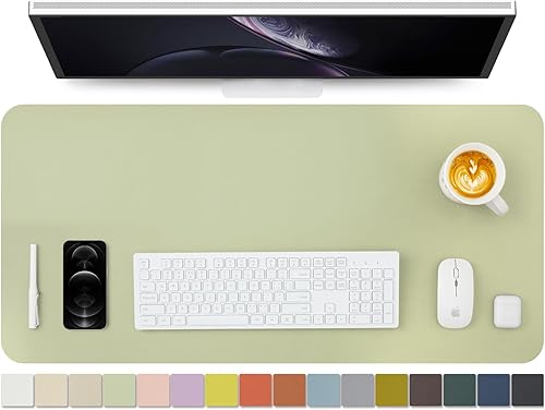 Miniatura 20 de Tapete de escritorio de piel antideslizante de poliuretano (PU), para organización de escritorio y accesorios, ideal para alfombrilla de mouse y de