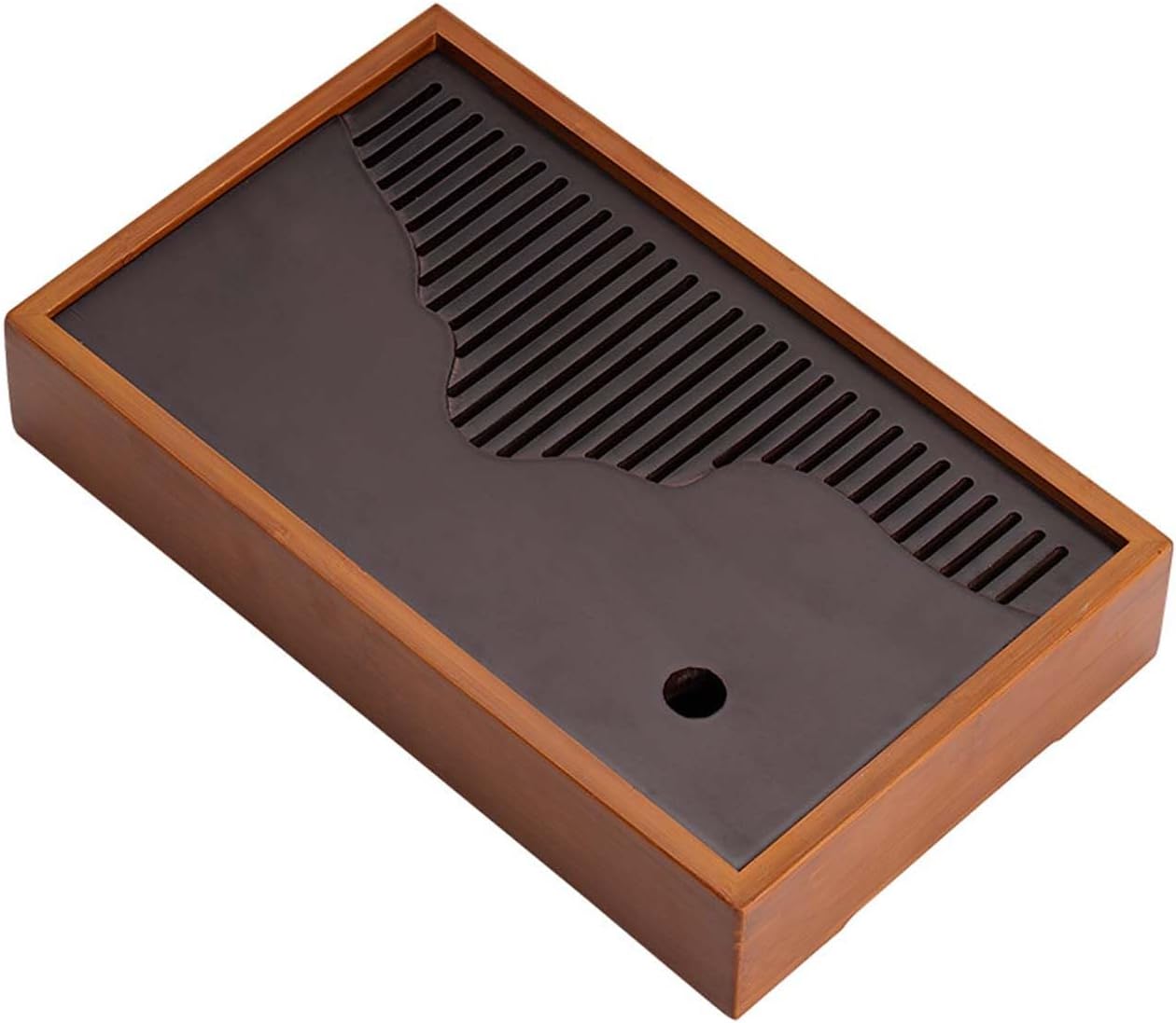 Tea Tray with a Drainer Keeps The Tabletop Dry, is Durable, and Easy to Clean, Making it Ideal for Everyday Brewing of Kung Fu Tea (48x28 cm)