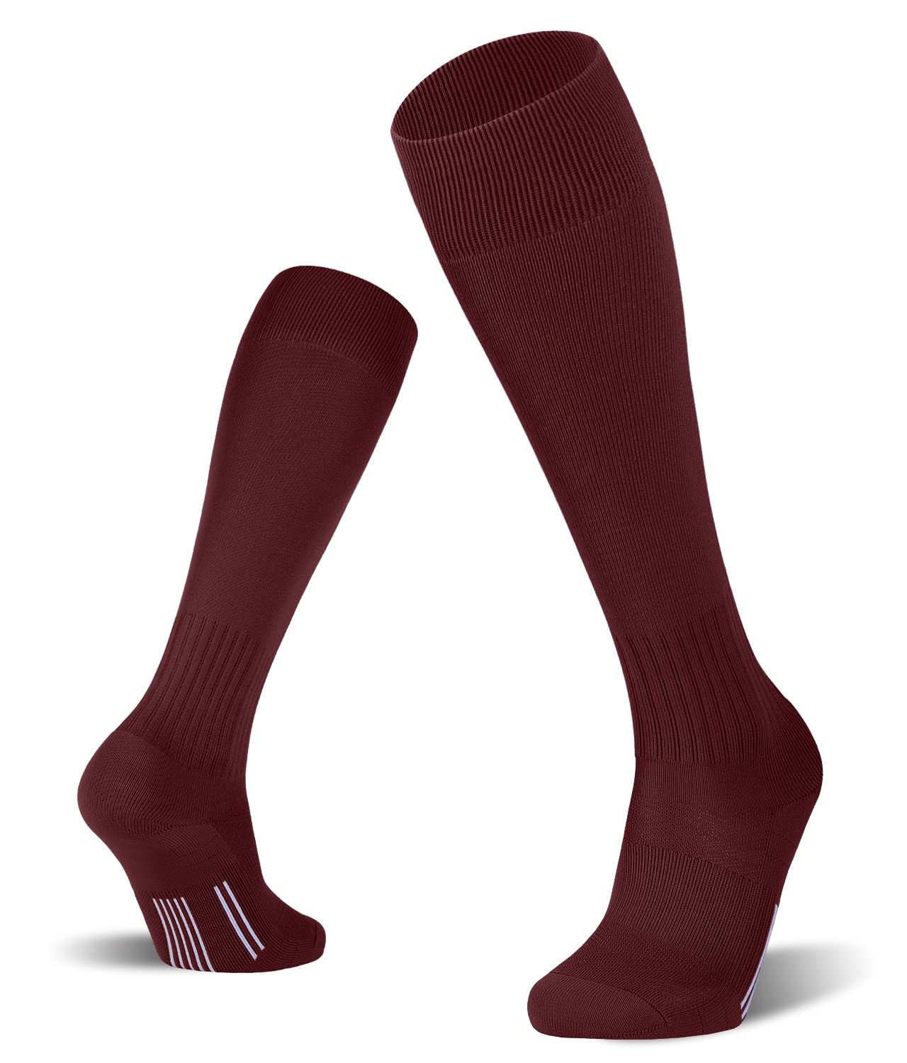 FITRELL 2/3 Pack Soccer Socks Baseball Softball For Youth Kids Boys Girls, Over-The-Calf Football Socks for Adult Men Women