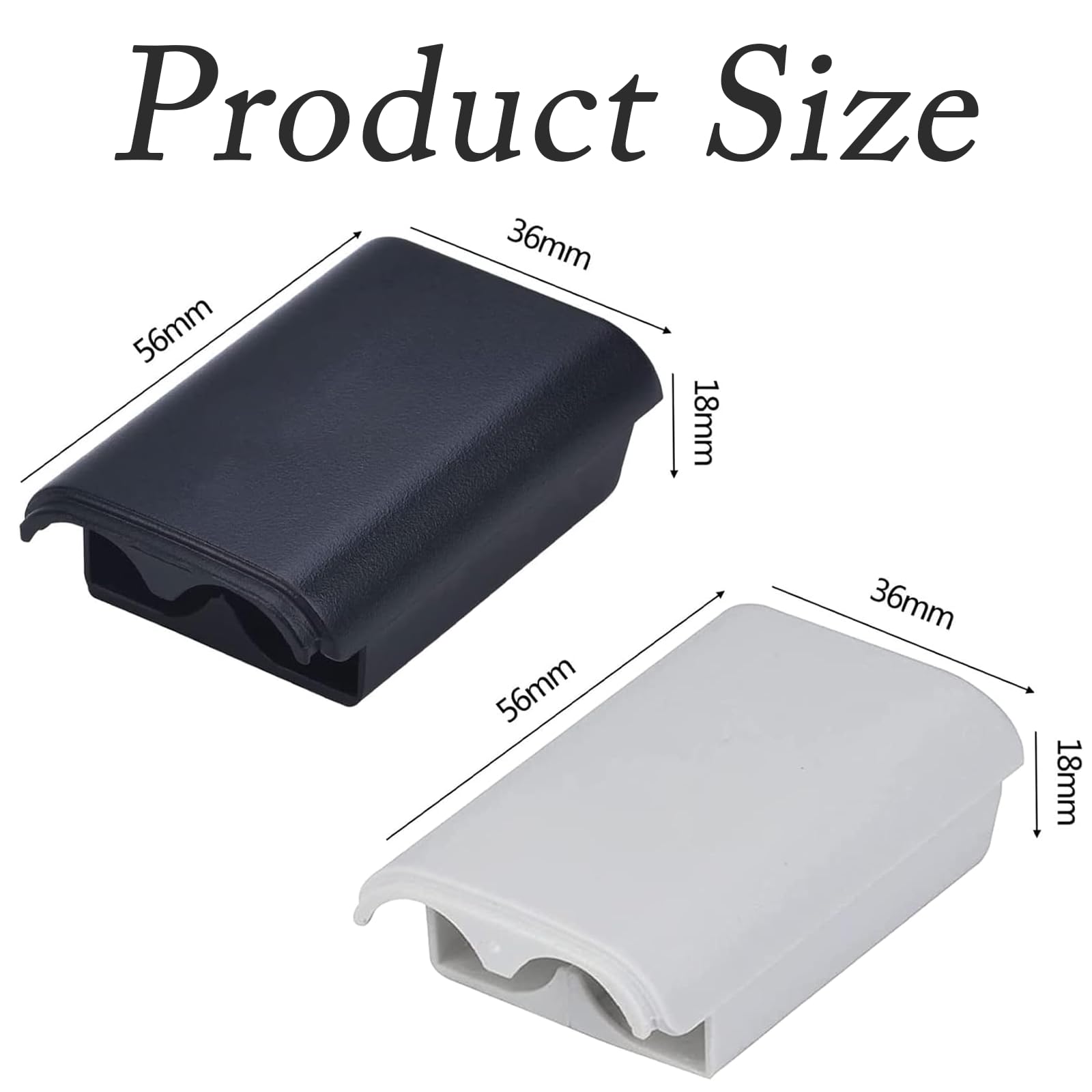 2 Pcs 360 Controller Battery Pack Cover Replacement for Microsoft Xbox 360 Wireless Controller for Xbox 360 Battery Pack Cover (White, Black) - 2