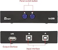Vista 7 de ASHATA Interruptor manual para uso compartido USB 2.0 de 2/4 puertos, interruptor de escáner de impresora, interruptor de uso compartido USB