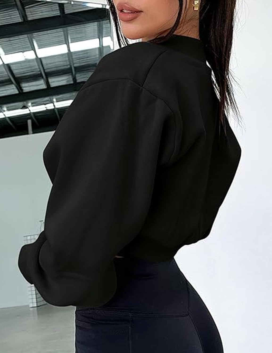 Amarmia Women's Bolero Sweater Shrugs Y2K Open Front Workout Sweatshirt Long Sleeve Crop Tops