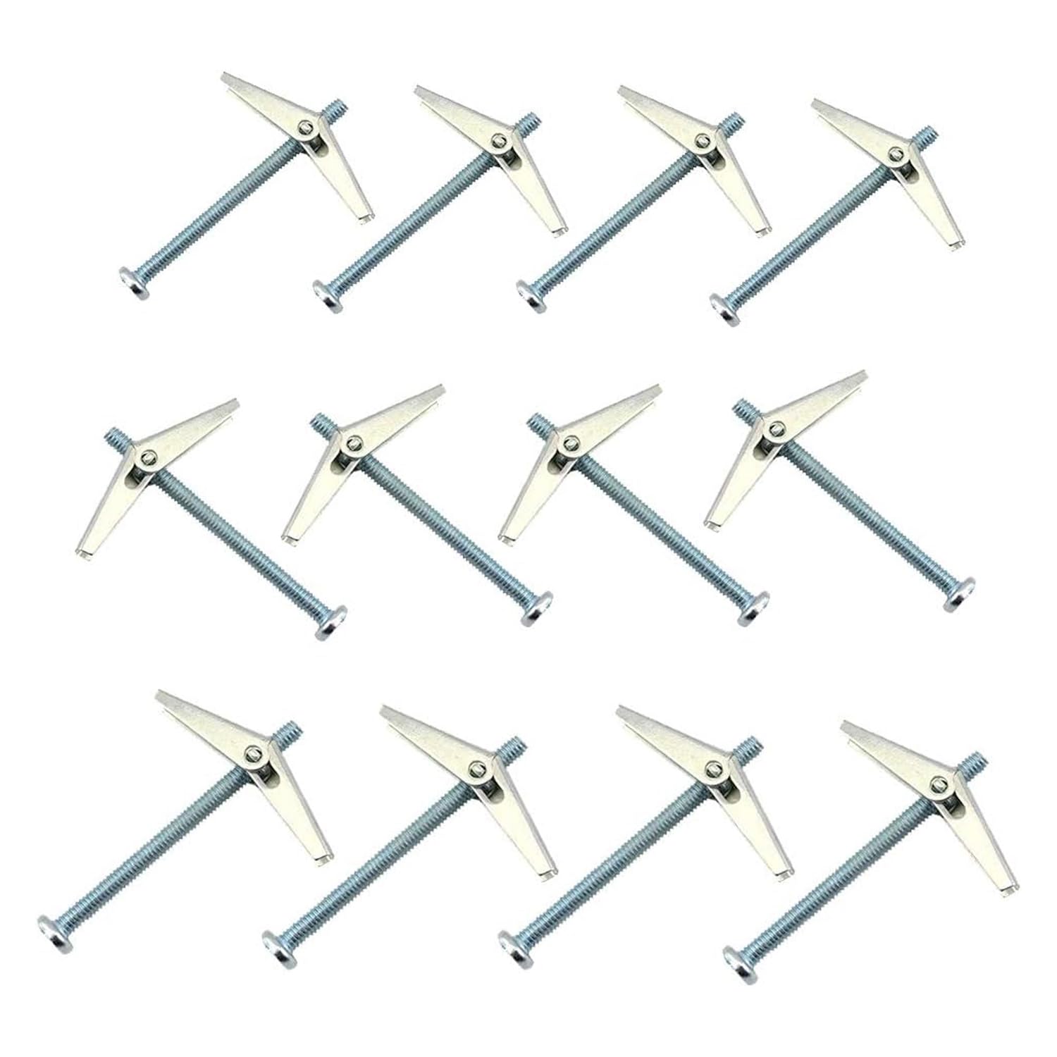 Mnixy Ancrage à Bascule en Acier, M5 x 75mm, M6 x 75mm, M6 x 100mm, Lot de 12