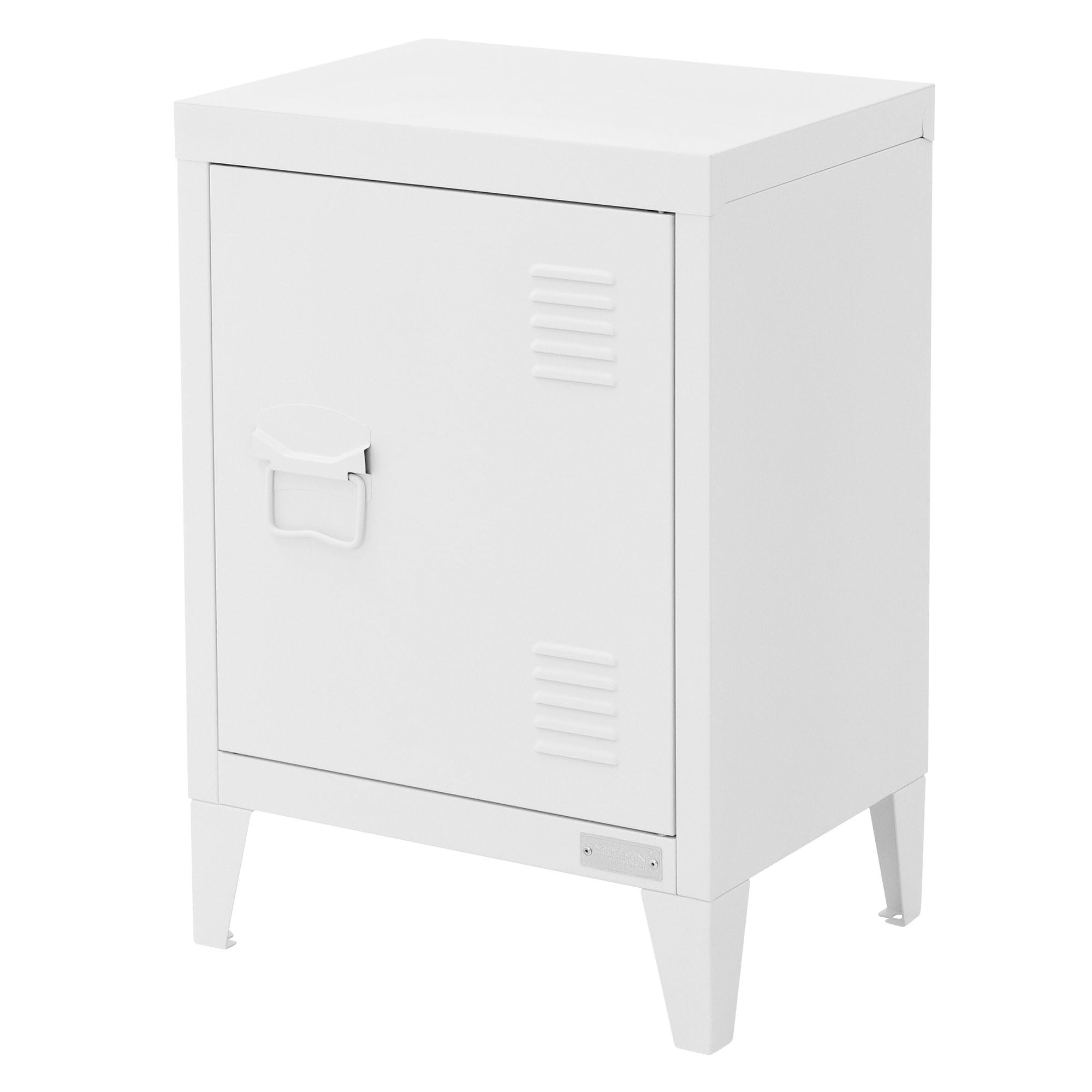 ML-Design uniwersalna szafka metalowa bialy 40x30x57,5 cm stalowa z drzwiami kompaktowa szafka biurowa mala szafka na dokumenty i do przechowywania szafka boczna kawowa do salonu biura sypialni