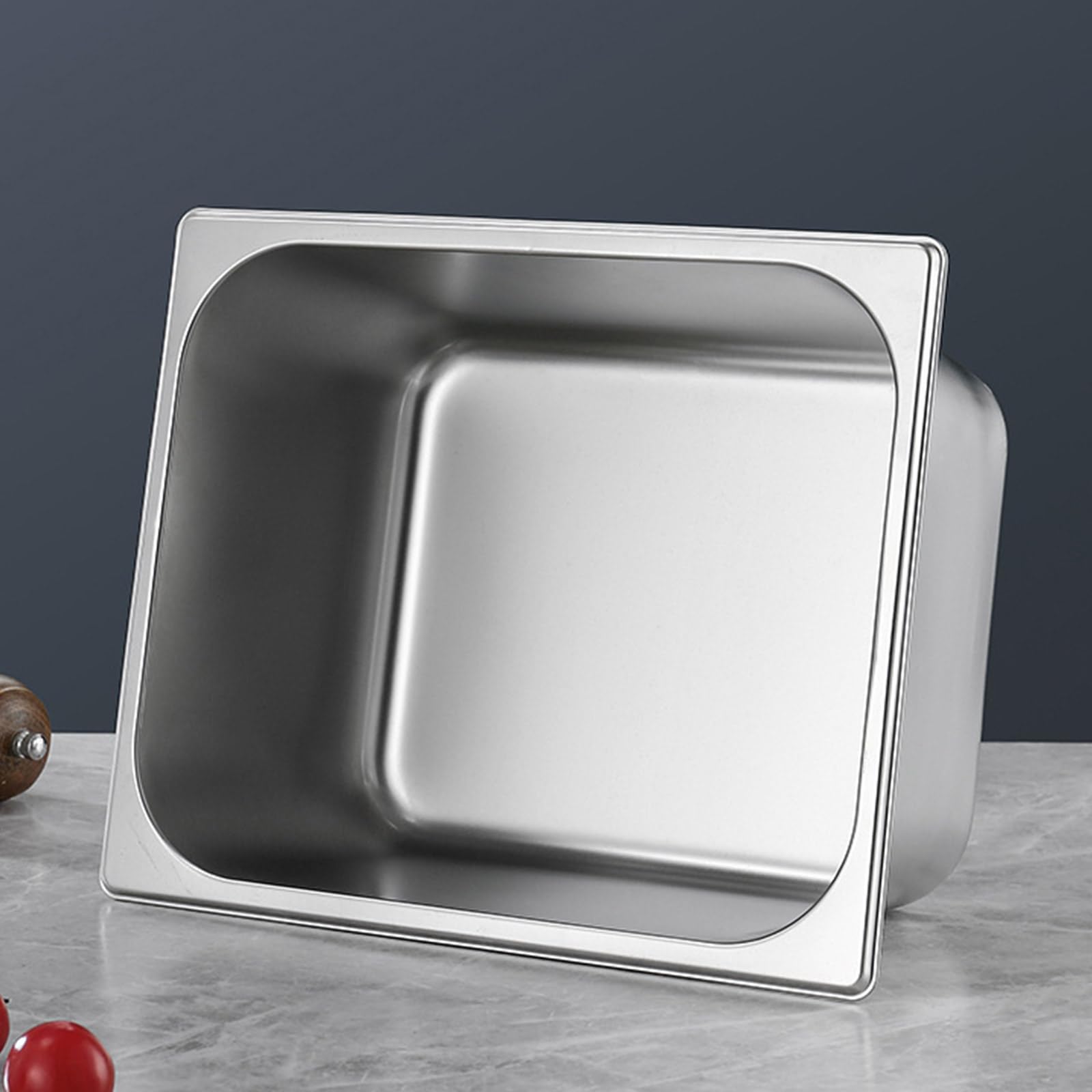 Edelstahl Aus Restaurantqualität 1/3 Größe Pfanne Mit Deckel Für Hygienische Lebensmittelhandhabung Mehrzweck Metallwanne Container Küche Utility Pan Mit Deckel