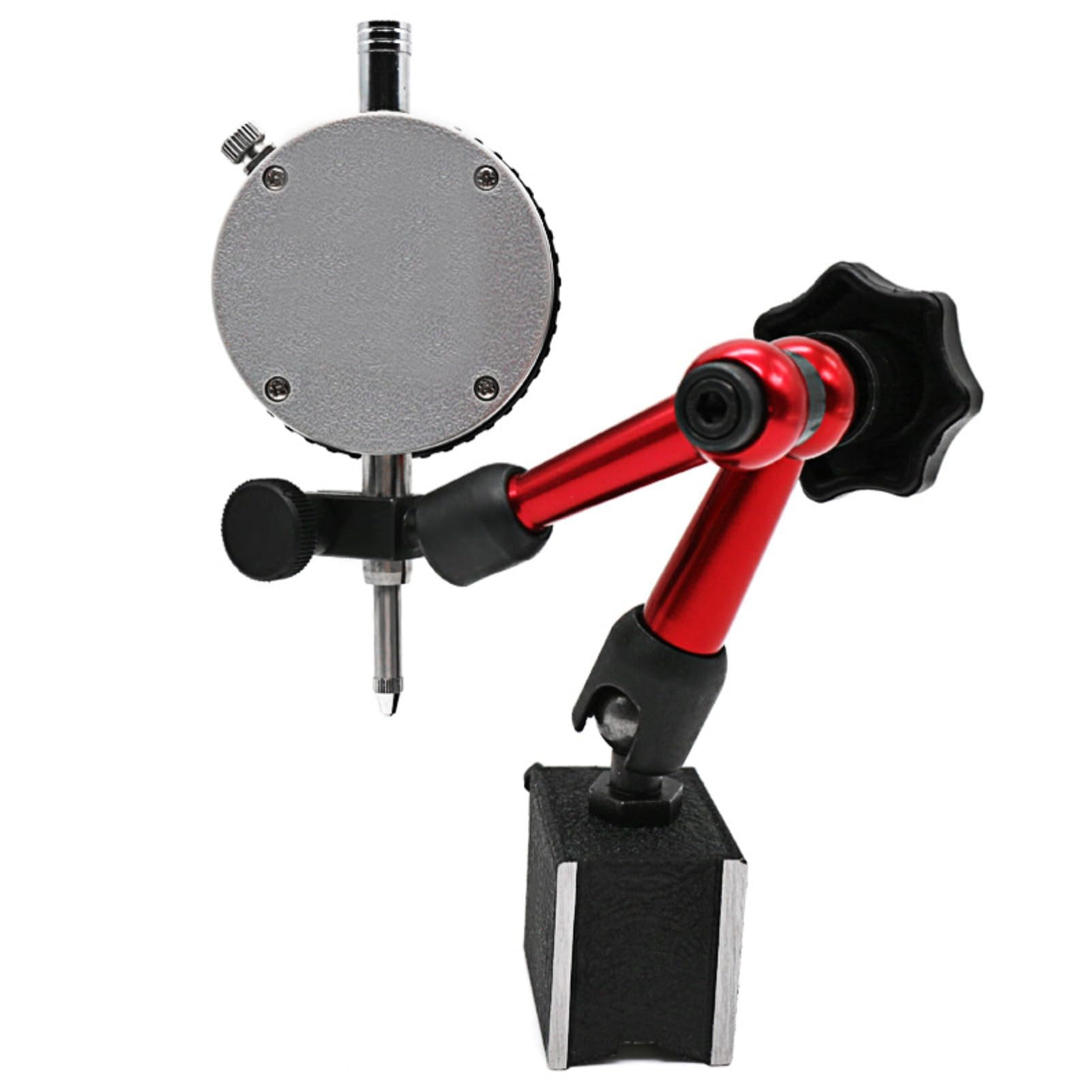 Portacomparatore con Base Magnetica Universale M5, Comparatore con Base Magnetica Comparatore con Supporto per Supporto Braccio Magnetico per Comparatore e Comparatore a Leva