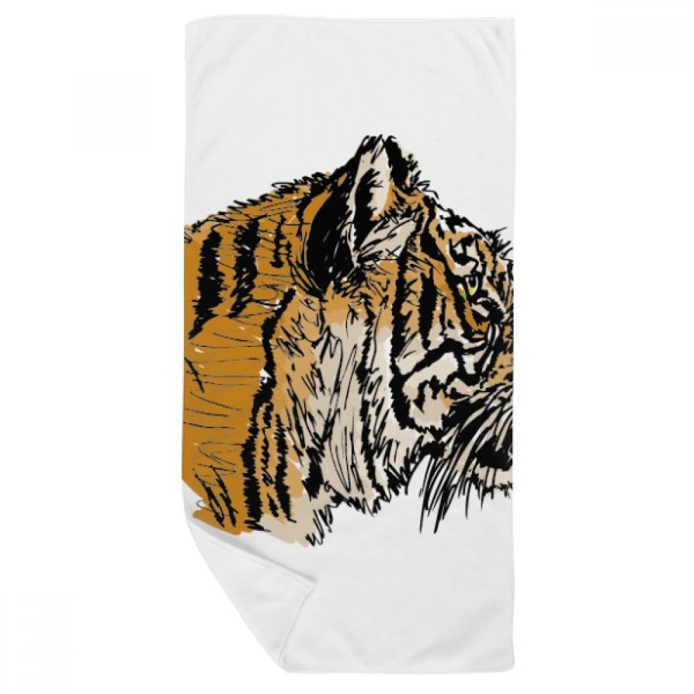 Serviette de bain douce avec imprimé tigre 35x70cm haute absorption