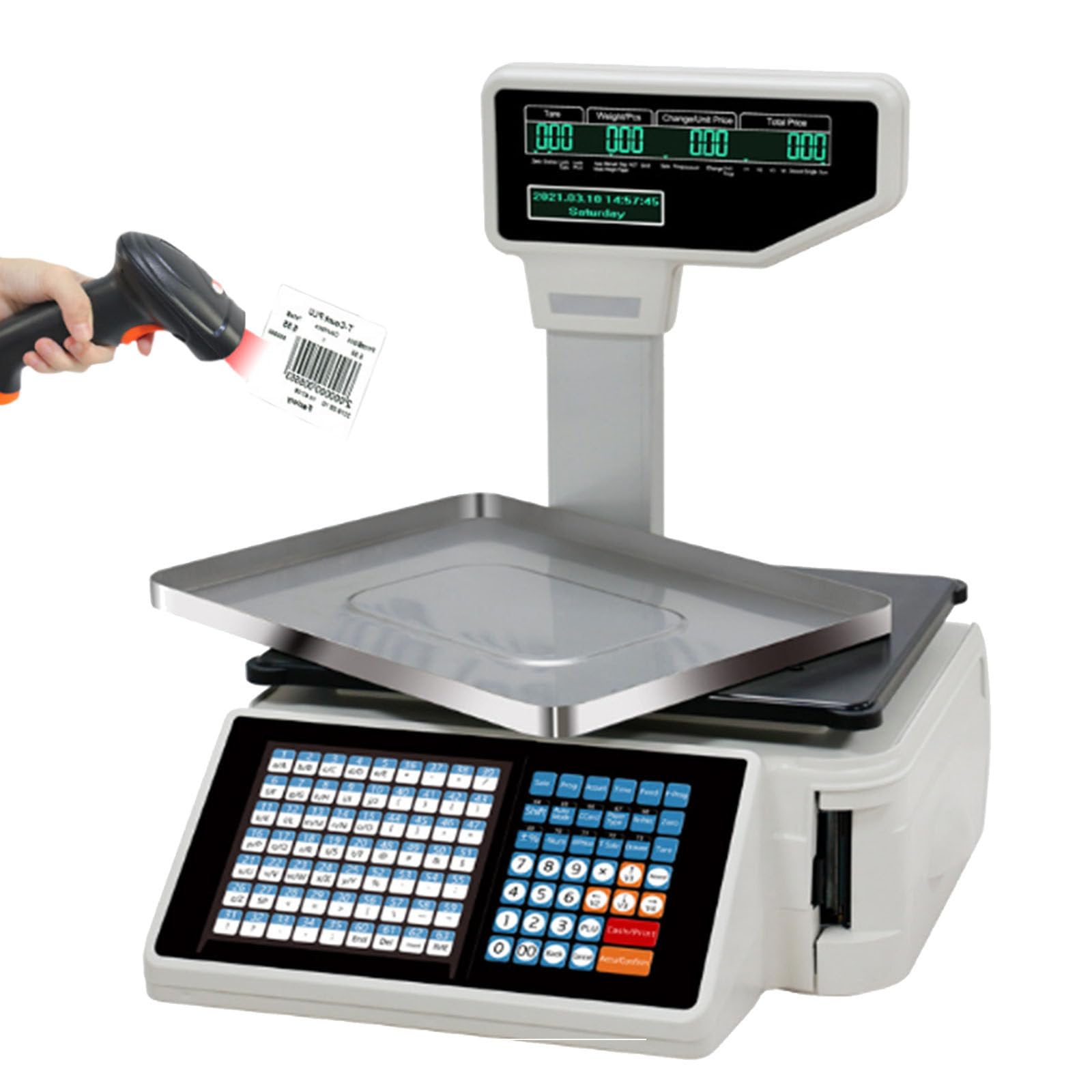 MYUYEE Digital Price Calculator Scale, Thermal Printer, Electronic Printer, Capacity 66 Pounds, For Retail Stores, Fruit Markets