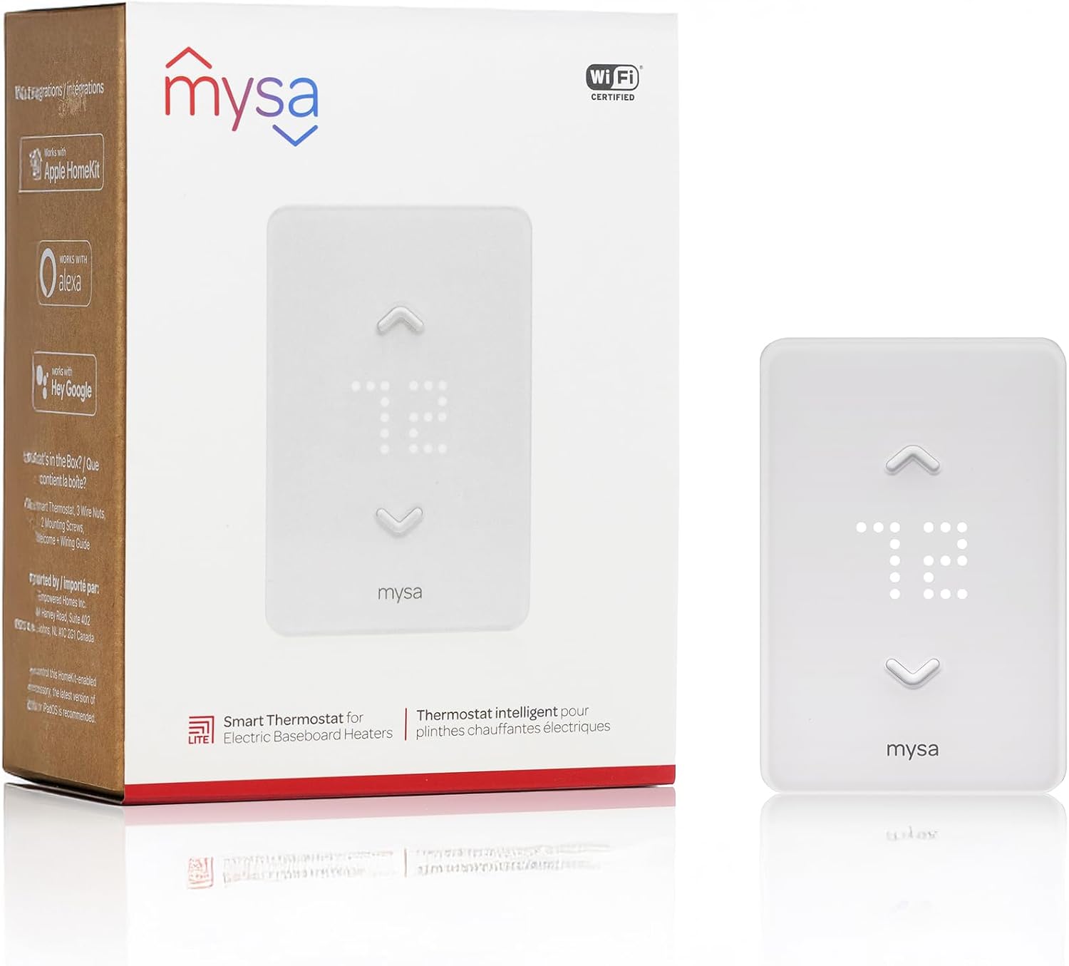 Mysa Smart Thermostat LITE for Electric Baseboard Heaters 240V | DIY Install | Use w/HomeKit, Alexa, Google Home | Wi-Fi Programmable | Remote Control with Free App Mysa Smart Thermostat LITE for Electric Baseboard Heaters 240V | DIY Install | Use w/HomeKit, Alexa, Google Home | Wi-Fi Programmable | Remote Control with Free App