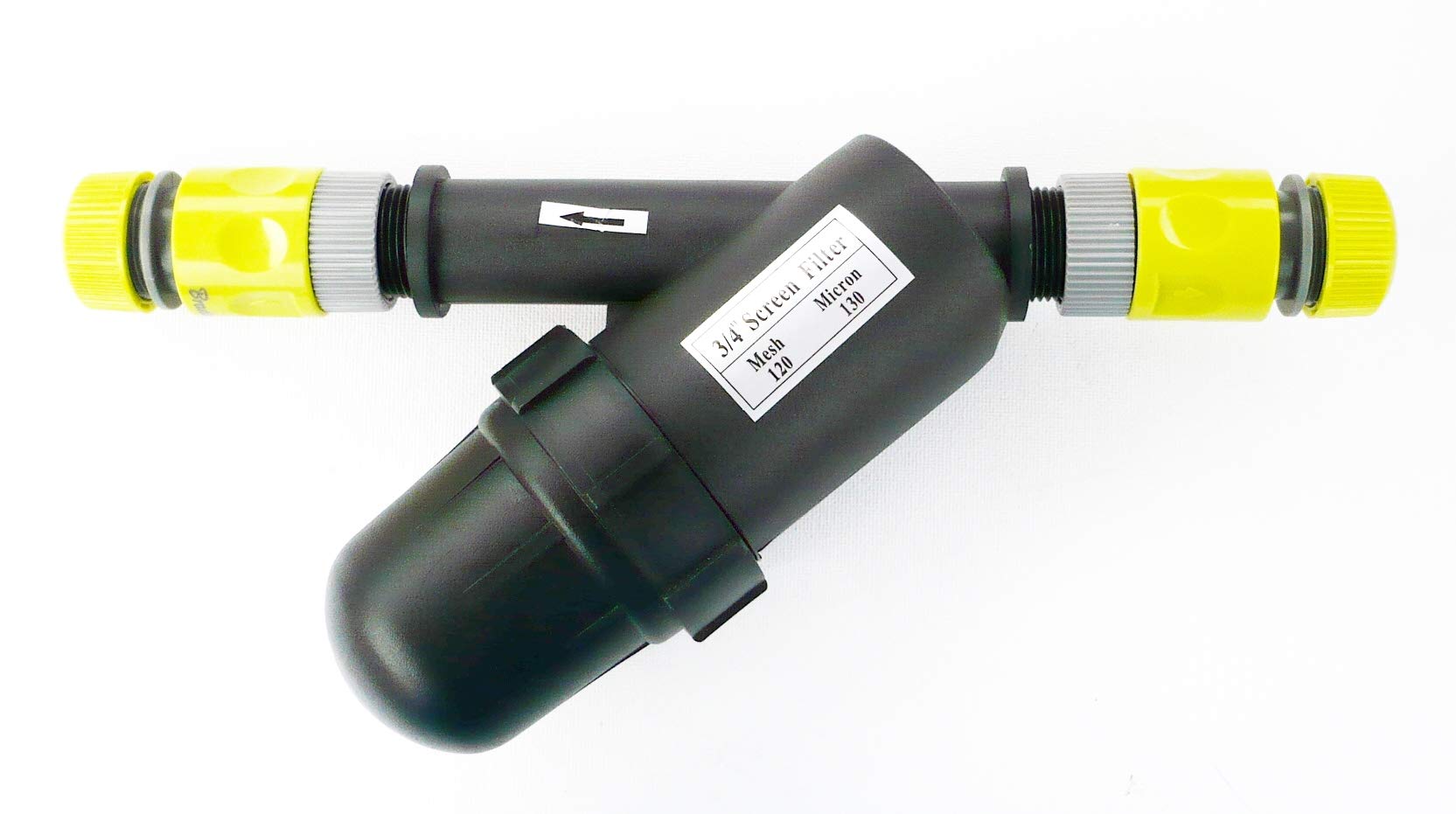 Farm & Field Hardware In-Line Bottle Type Water Filter. 120 Mesh. 130 Micron. 10 Connection Variations (1/2" Snap On connectors)