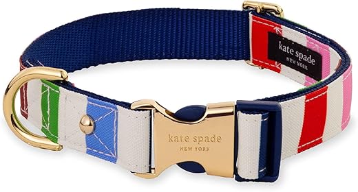 Kate Spade – Collar Kate Spade para perros Adventure Stripe. Multicolor M-L