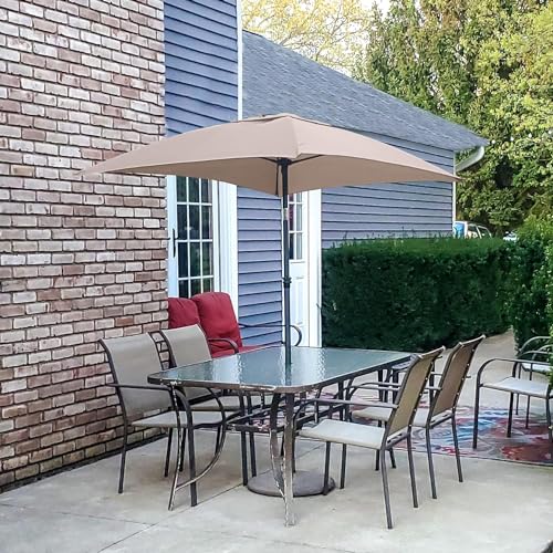 Ammsun 6.6 X 4.3Ft Rectangule Patio Umbrella Outdoor Table Umbrella Steel Pole And Ribs thumb #3
