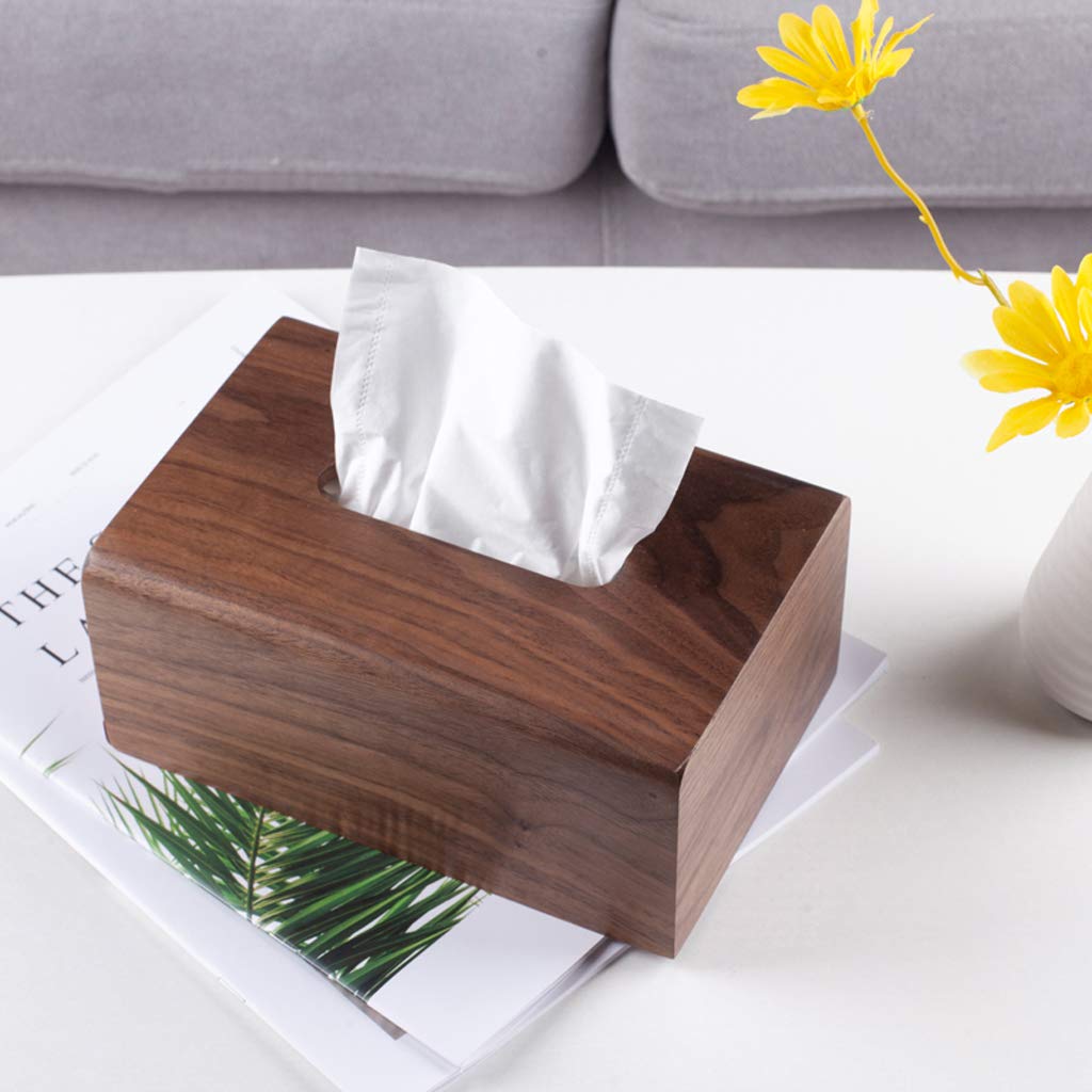 Boîte à Mouchoirs En Noyer UKCOCO – Distributeur Pratique, Dimensions 23 X 12 X 10 Cm, Pour Bureau Ou Maison