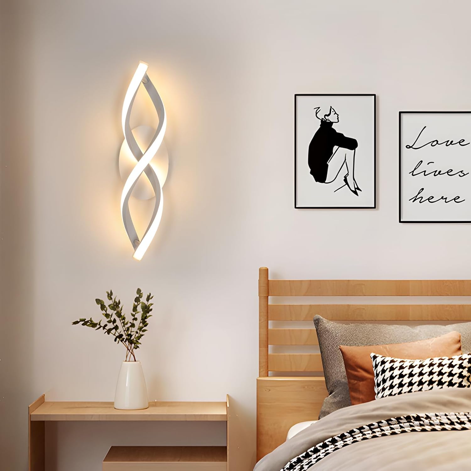 DELIPOP LED Wall Sconce installed above a bedside table in a bedroom