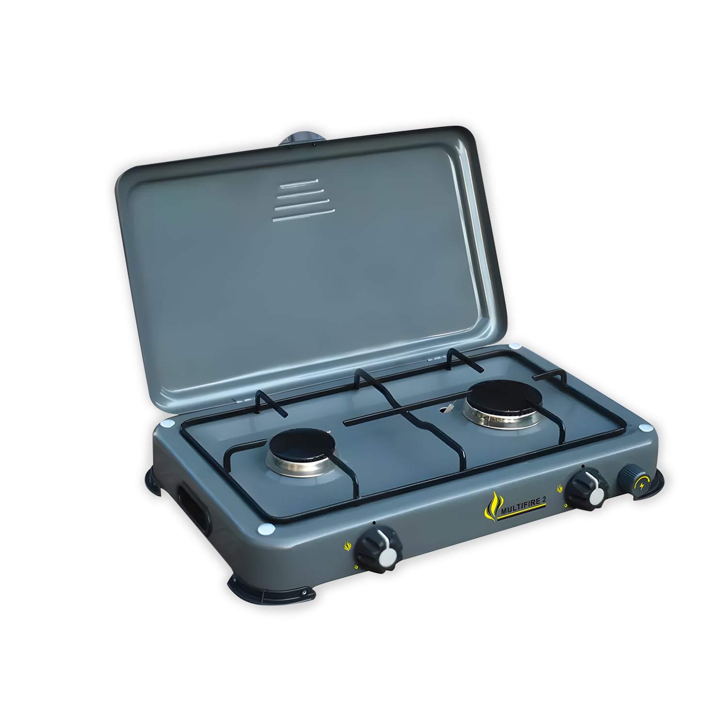 Fornello Da Campeggio A Gas 2 Fuochi In Acciaio Inox - Cucina Portatile Per Esterno, Giardino E Viaggi, Con Bruciatori Da 1,5 KW E 1,7 KW