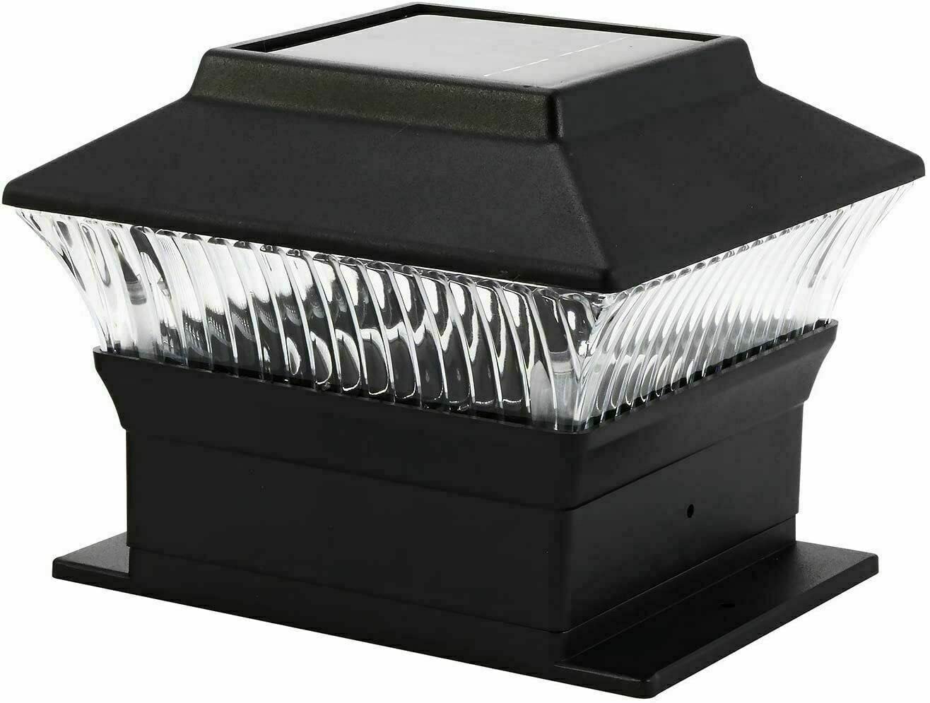 Solalite 4 x Black Solar Powered Led Outdoor Garden Post Deck Cap Square Fence Lights