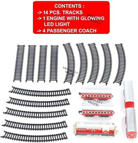 Amisha Gift Gallery Indian Passenger Toy Train Set | Battery Operated Train Railway Tracks for Kids | Toys for Kids 3+ Years Small Passenger Train Assorted Colour (Battery Not Added) - Image 7