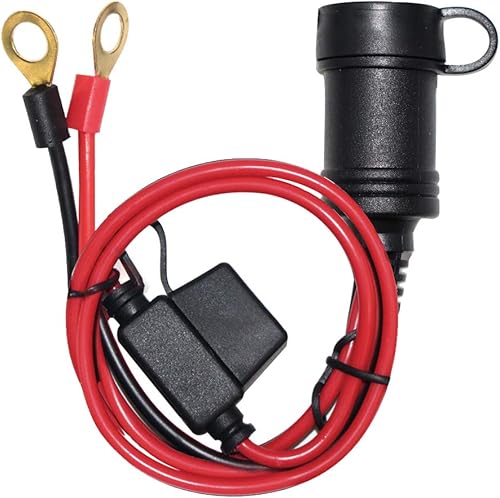 SPARKING Enchufe para encendedor de cigarrillos hembra de automóvil de 3 pies a terminales de ojal, cable de extensión de 12 V con fusible de 10 A