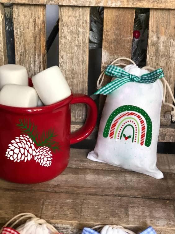 Miniatura 7 de DGAG - Plantillas de pantalla de seda autoadhesivas de Navidad, plantillas de serigrafía de Papá Noel para manualidades, plantillas de pasta de tiza