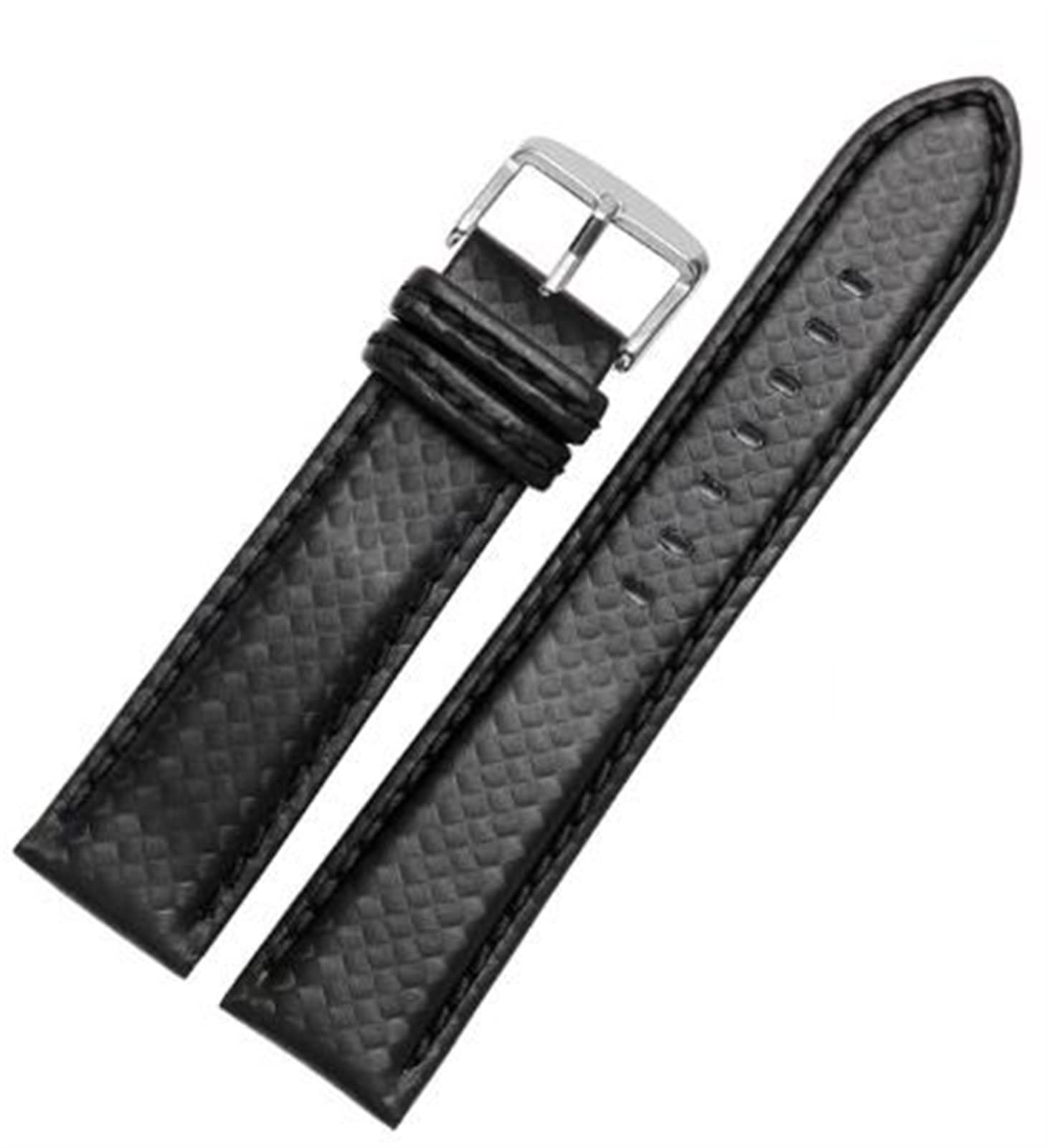 Correa de reloj de fibra de carbono SCRUBY 18mm 21mm 23mm de cuero 8