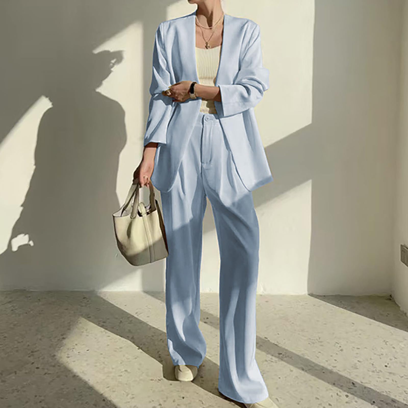 Hosenanzug Damen Festlich Elegant Große Größen Blazer Anzug Set Einfarbig Streetwear Zweiteilig Hosenanzug Business Modern Anzughose Revers Slim Fit Sportlich Outfits Anzugjacke Sommer Freizeitanzug