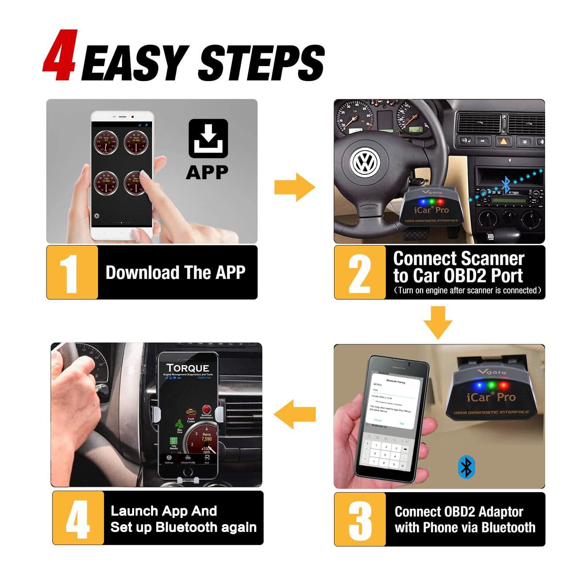 Adattatore OBD2 Bluetooth Vgate Icar 2 - Lettore Codici Auto Per IOS, Android, Windows - Foto 5