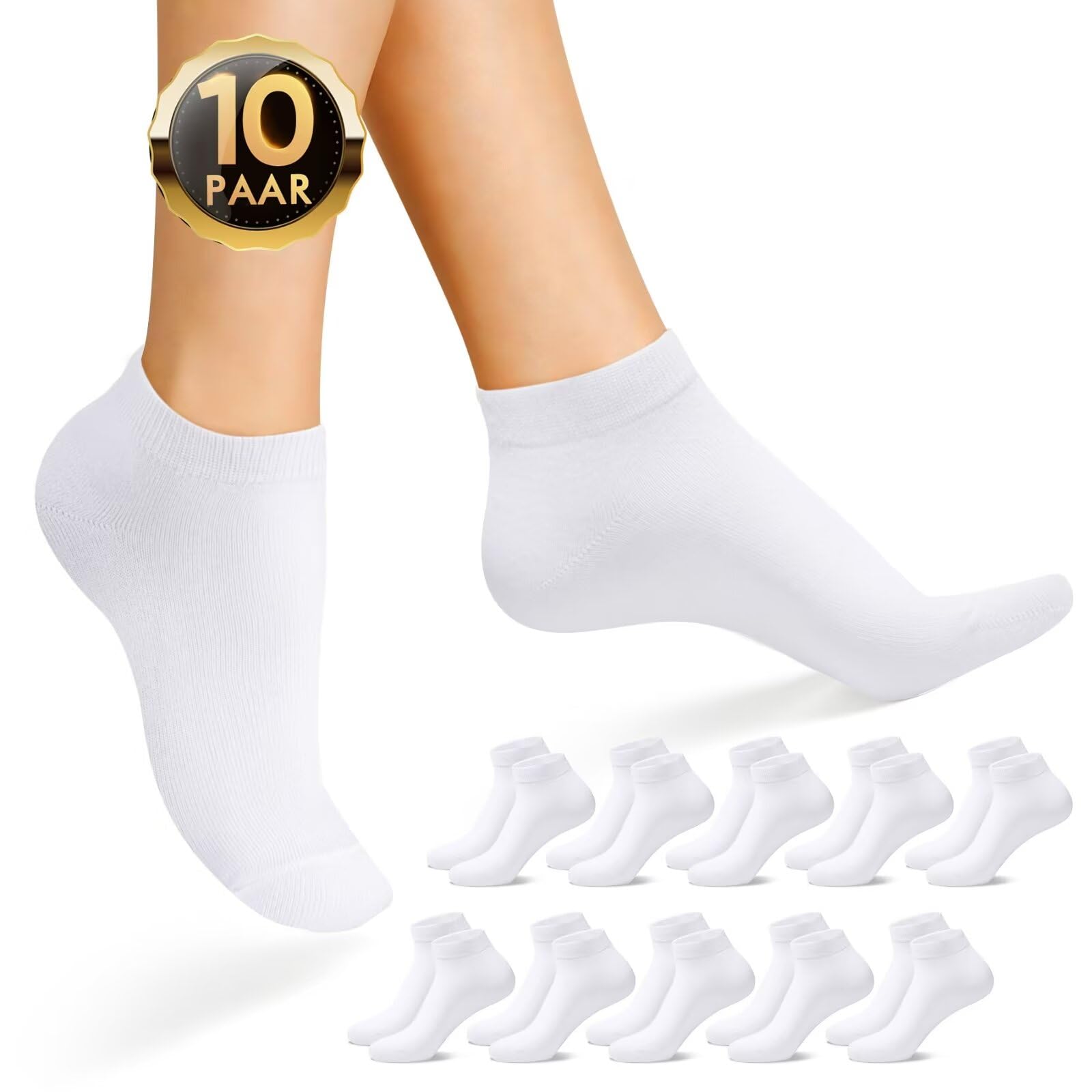 IceReco 10 Pares Calcetines Cortos Hombre Calcetines Deporte Mujer Verano Algodon Calcetines Tobilleros Deportivos Bajos
