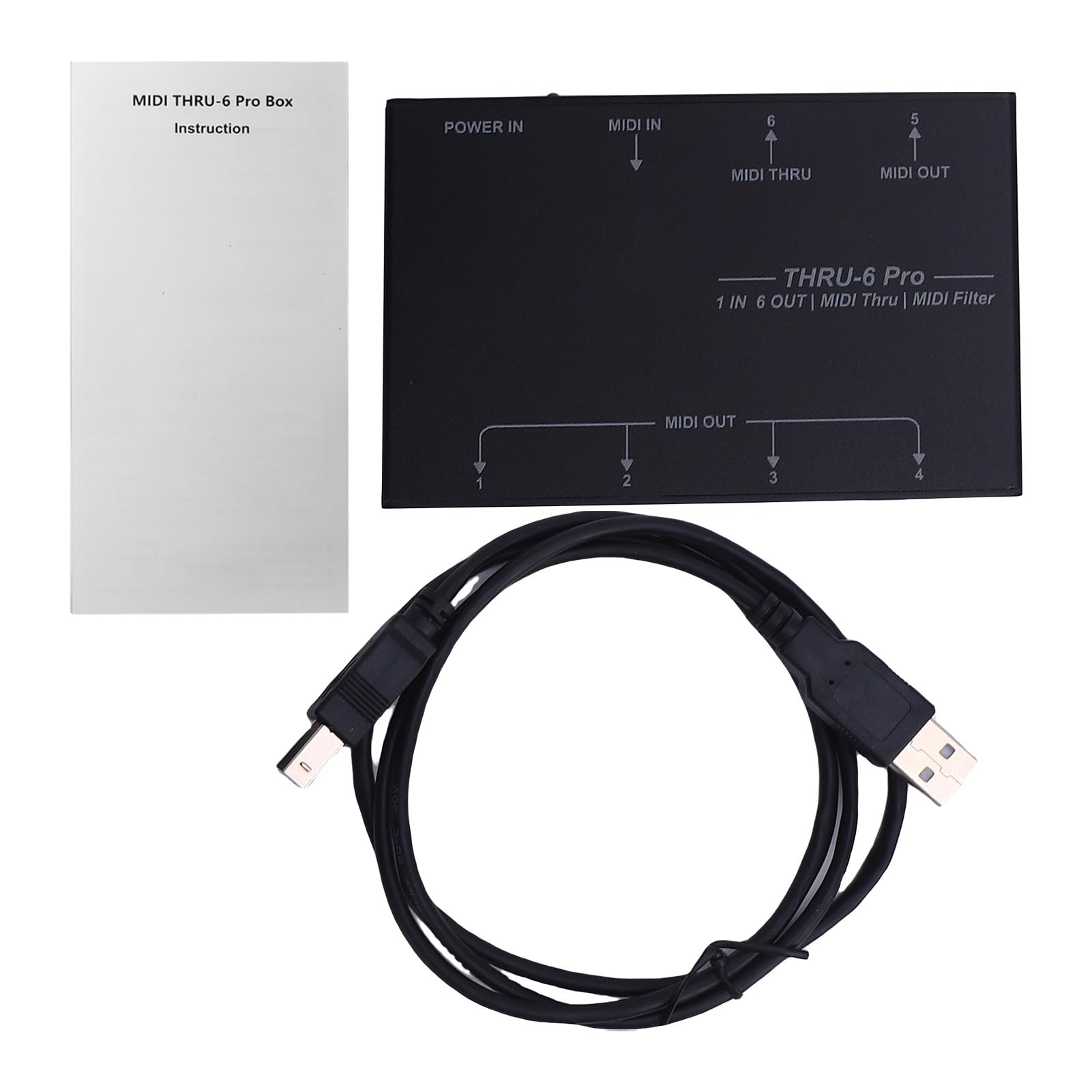 Wszechstronny 6-kanałowy Rozdzielacz MIDI Konwerter USB na MIDI Niezawodny Interfejs dla Klawiatury Fortepian Elektroniczny, wydajność Studyjna
