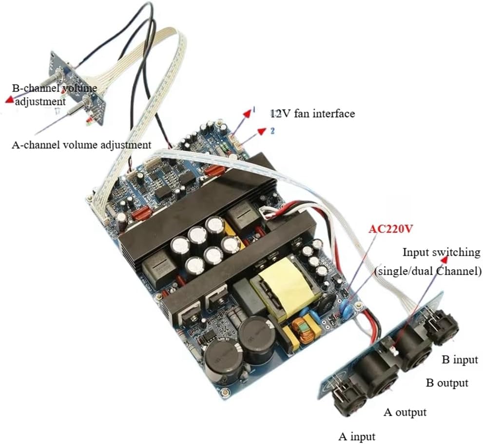 HiFi Class D Amplifier Board LM3886 500W+500W Dual Channel Audio Amplifier High-Power withVolume Adjustment