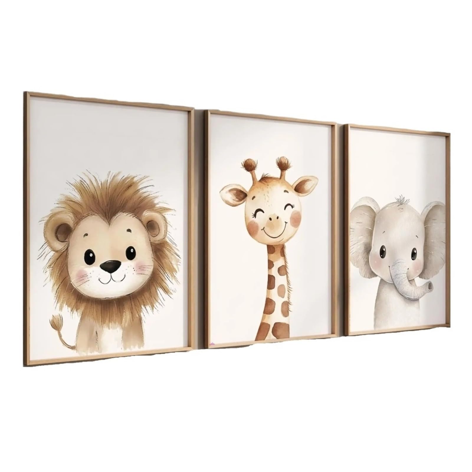 Affiches animaux de la jungle aquarelle pour décoration murale chambre bébé 40x50cm