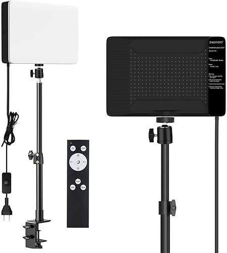 Luz LED de escritorio bicolor para video, luz de tecla, luces de transmisión de estudio, luz de panel con abrazadera de escritorio, soporte de