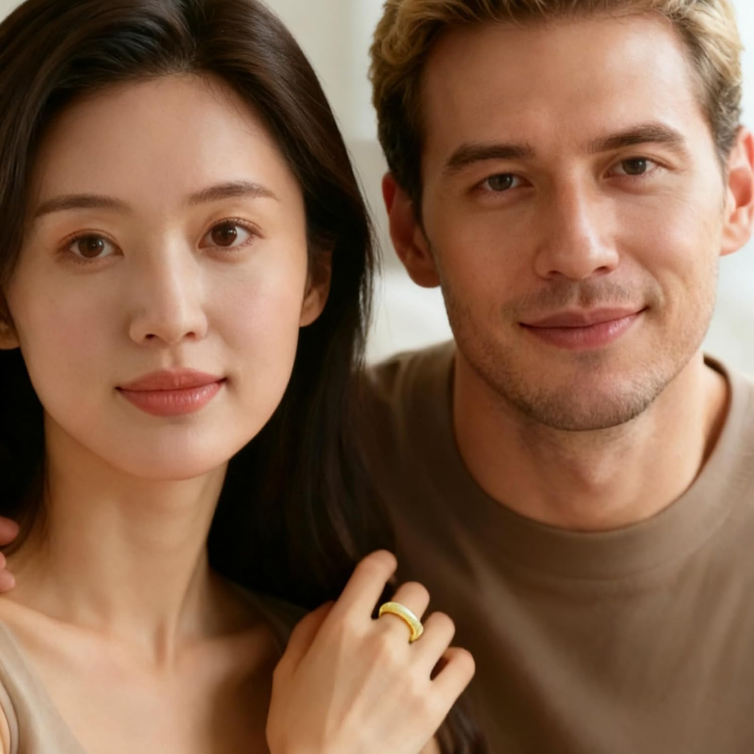 Classic Natural Jade Ring, Simple Jade Ring, mutton-fat white jade - Women’s Party Wedding Jewelry Gift